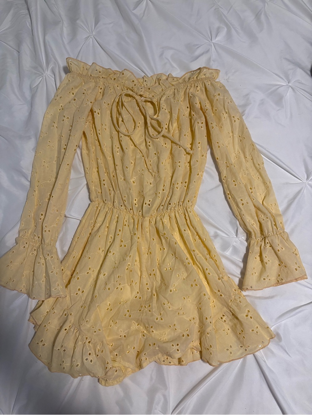 Yellow Off the shoulder Romper
